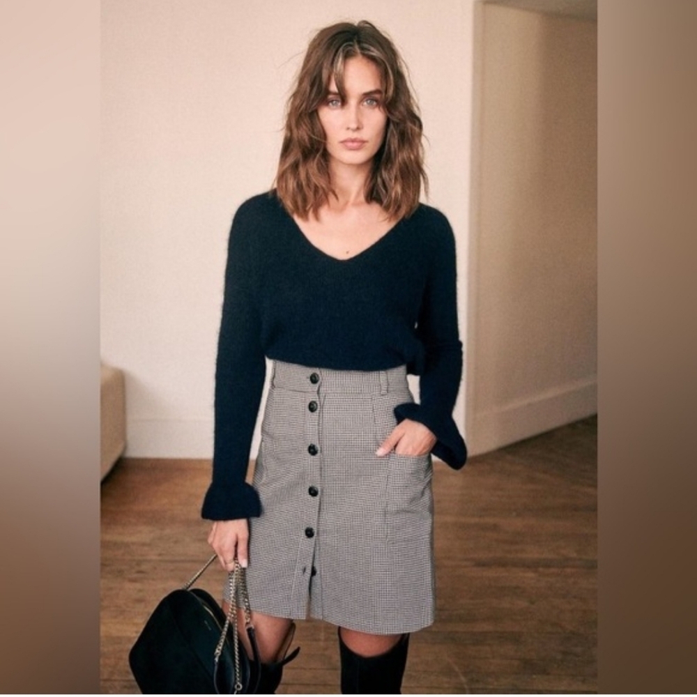 Sezane • Jupe Lorraine Houndstooth Skirt